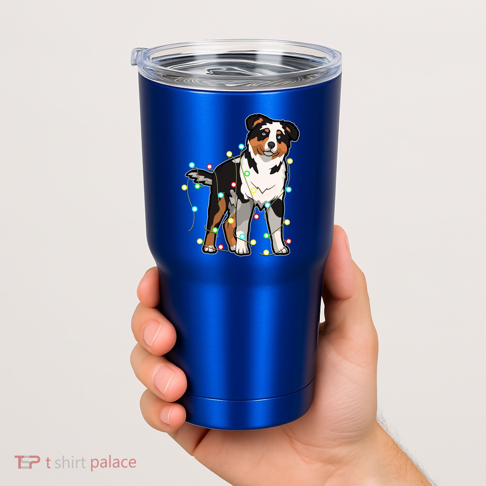 Christmas Lights Australian Shepherd Dog Lover Xmas Gift Cute Gift Tumbler