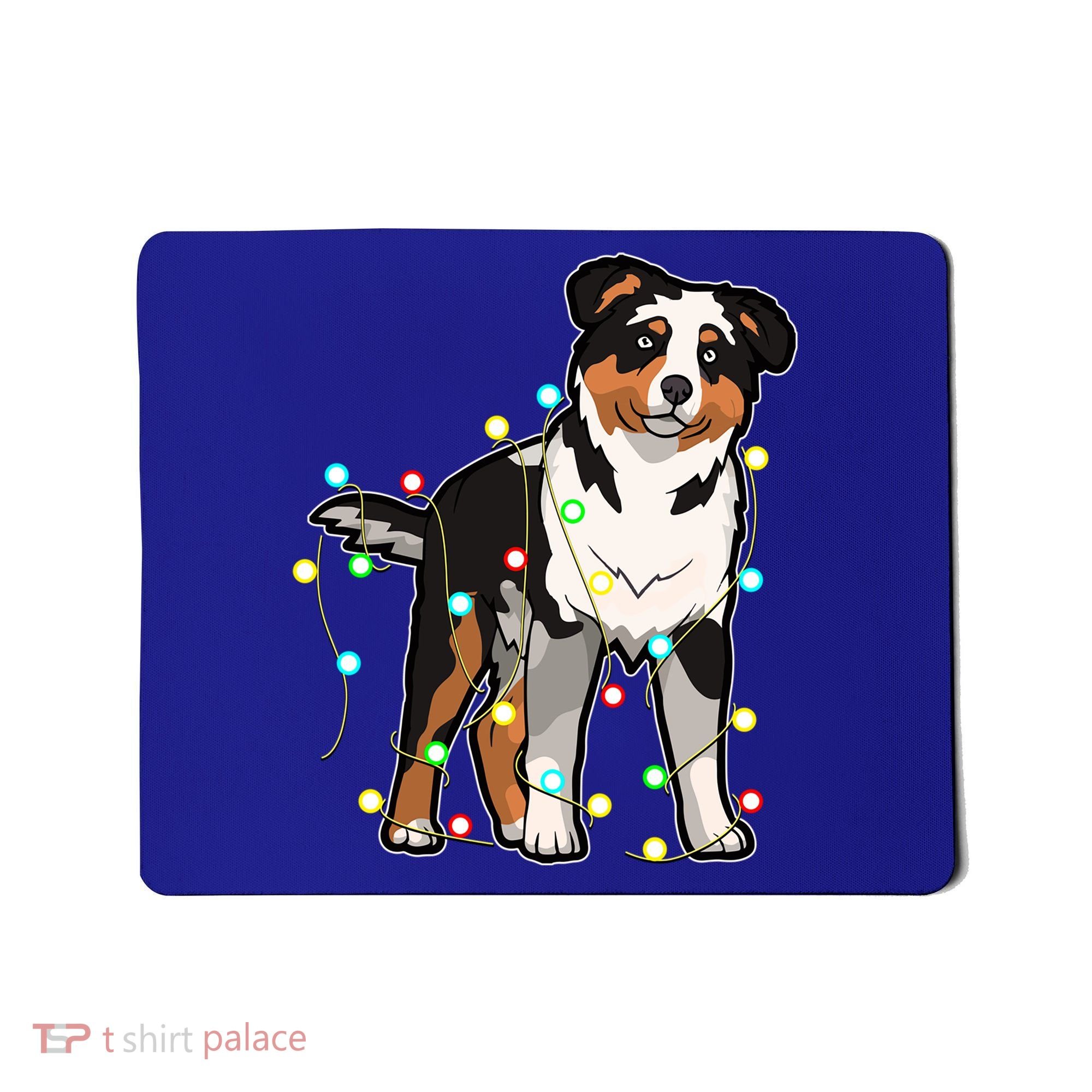 Christmas Lights Australian Shepherd Dog Lover Xmas Gift Cute Gift Mousepad