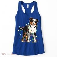 Christmas Lights Australian Shepherd Dog Lover Xmas Gift Cute Gift Women's Tank Top thumb 0