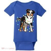 Christmas Lights Australian Shepherd Dog Lover Xmas Gift Cute Gift Baby Bodysuit thumb 0
