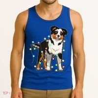Christmas Lights Australian Shepherd Dog Lover Xmas Gift Cute Gift Tank Top thumb 3