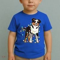 Christmas Lights Australian Shepherd Dog Lover Xmas Gift Cute Gift Toddler T-Shirt thumb 2