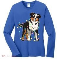 Christmas Lights Australian Shepherd Dog Lover Xmas Gift Cute Gift Women's Long Sleeve Shirt thumb 0
