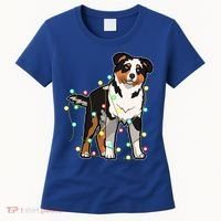 Christmas Lights Australian Shepherd Dog Lover Xmas Gift Cute Gift Women's T-Shirt thumb 0