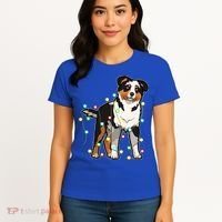 Christmas Lights Australian Shepherd Dog Lover Xmas Gift Cute Gift Women's T-Shirt thumb 4