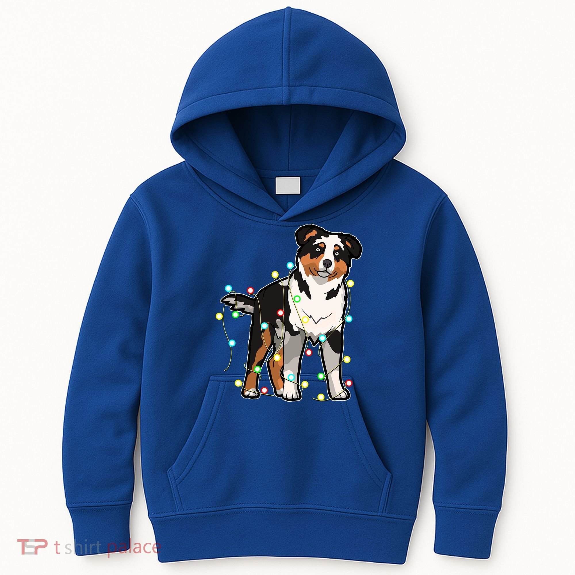 Christmas Lights Australian Shepherd Dog Lover Xmas Gift Cute Gift Kids Hoodie