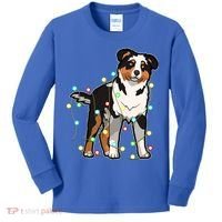 Christmas Lights Australian Shepherd Dog Lover Xmas Gift Cute Gift Kids Long Sleeve Shirt thumb 0