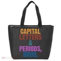 Capital Letters And Periods Bruh Funny School Tote Bag thumb 0