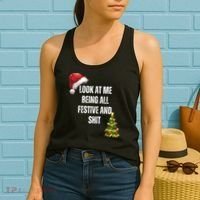 Christmas Look At Me Being All Festive And Shit Women's Tank Top thumb 2
