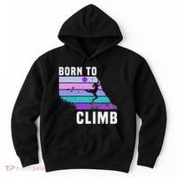 Climb Like A Girl Retro Sunset Rocks Born To Climb Hoodie thumb 0
