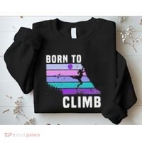Climb Like A Girl Retro Sunset Rocks Born To Climb Sweatshirt thumb 2