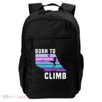 Climb Like A Girl Retro Sunset Rocks Born To Climb Backpack thumb 0