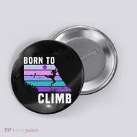 Climb Like A Girl Retro Sunset Rocks Born To Climb Button thumb 0
