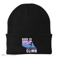 Climb Like A Girl Retro Sunset Rocks Born To Climb Beanie thumb 0