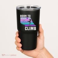 Climb Like A Girl Retro Sunset Rocks Born To Climb Tumbler thumb 2
