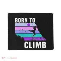 Climb Like A Girl Retro Sunset Rocks Born To Climb Mousepad thumb 0