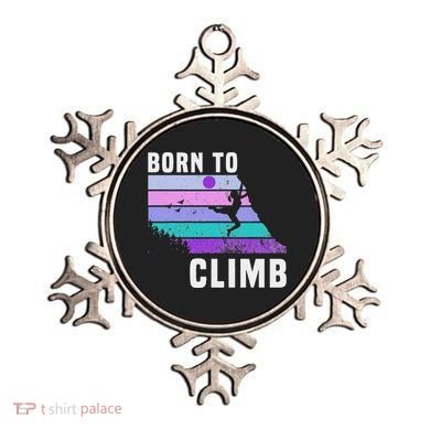 Climb Like A Girl Retro Sunset Rocks Born To Climb Ornament