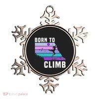 Climb Like A Girl Retro Sunset Rocks Born To Climb Ornament thumb 0