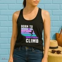 Climb Like A Girl Retro Sunset Rocks Born To Climb Women's Tank Top thumb 2