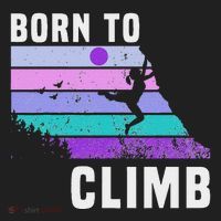Climb Like A Girl Retro Sunset Rocks Born To Climb Golf Towel thumb 3