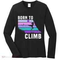 Climb Like A Girl Retro Sunset Rocks Born To Climb Women's Long Sleeve Shirt thumb 0