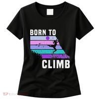Climb Like A Girl Retro Sunset Rocks Born To Climb Women's T-Shirt thumb 0