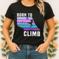 Climb Like A Girl Retro Sunset Rocks Born To Climb Women's T-Shirt thumb 2