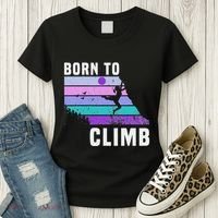 Climb Like A Girl Retro Sunset Rocks Born To Climb Women's T-Shirt thumb 3