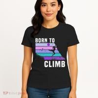 Climb Like A Girl Retro Sunset Rocks Born To Climb Women's T-Shirt thumb 4