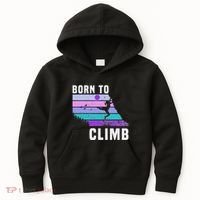 Climb Like A Girl Retro Sunset Rocks Born To Climb Kids Hoodie thumb 0