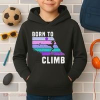 Climb Like A Girl Retro Sunset Rocks Born To Climb Kids Hoodie thumb 2