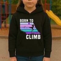 Climb Like A Girl Retro Sunset Rocks Born To Climb Kids Hoodie thumb 3