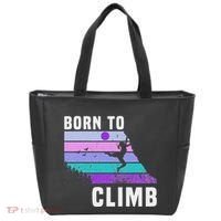 Climb Like A Girl Retro Sunset Rocks Born To Climb Tote Bag thumb 0