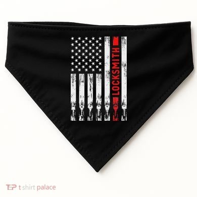 Cool Locksmith Art American Flag Lock Picker USA-Made Doggie Bandana