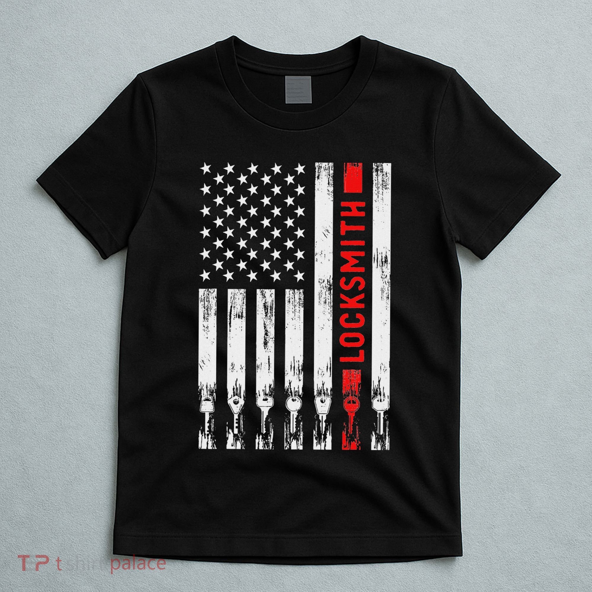Cool Locksmith Art American Flag Lock Picker T-Shirt