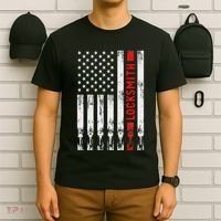 Cool Locksmith Art American Flag Lock Picker T-Shirt thumb 6