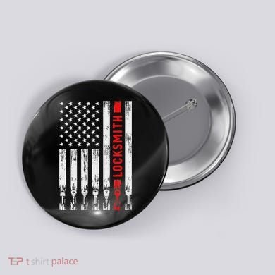 Cool Locksmith Art American Flag Lock Picker Button