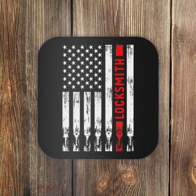 Cool Locksmith Art American Flag Lock Picker Coaster