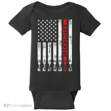 Cool Locksmith Art American Flag Lock Picker Baby Bodysuit