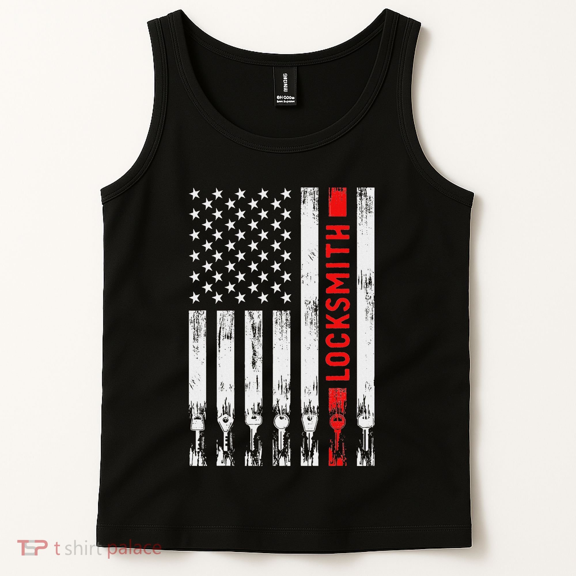 Cool Locksmith Art American Flag Lock Picker Tank Top