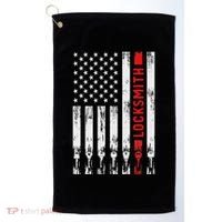 Cool Locksmith Art American Flag Lock Picker Golf Towel thumb 0