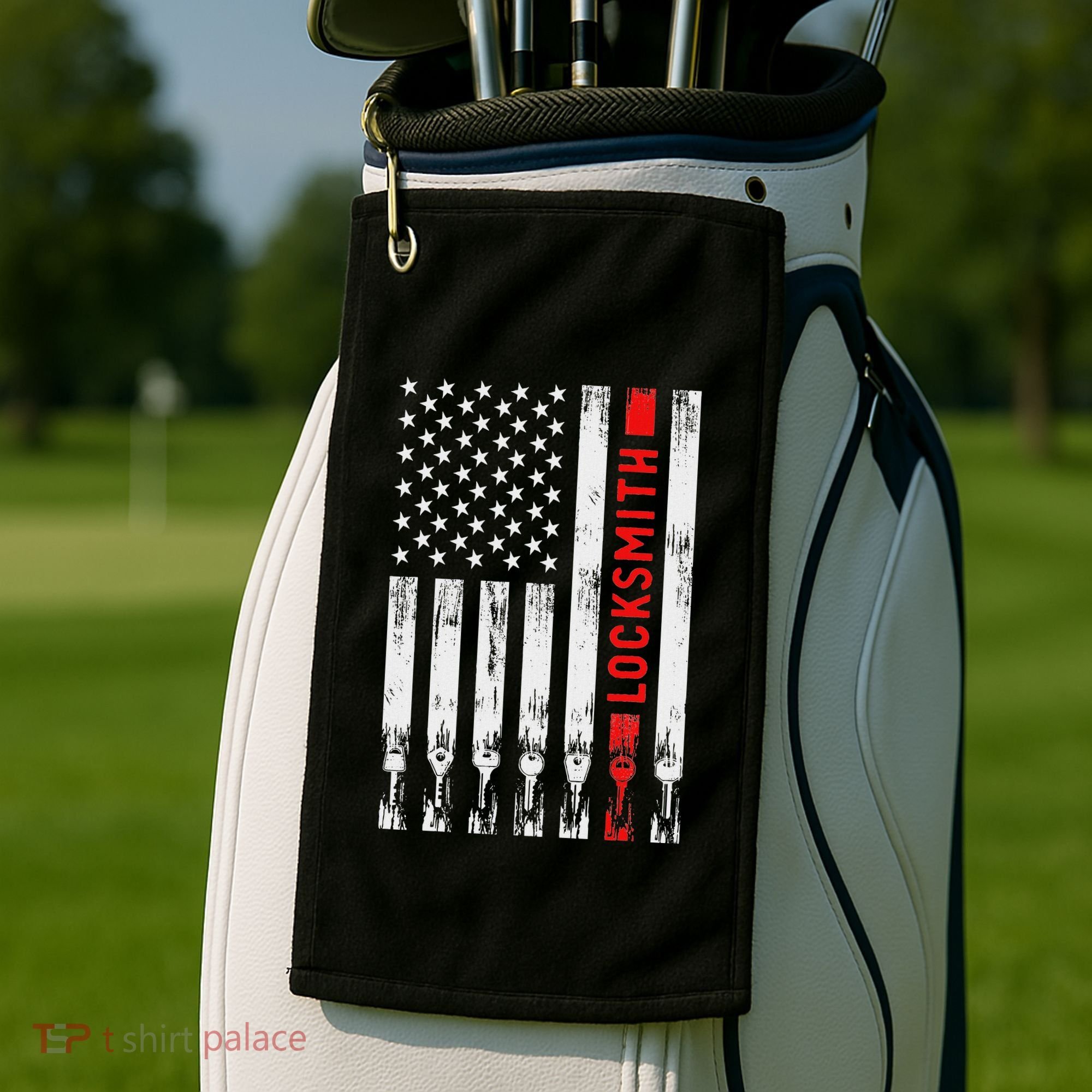 Cool Locksmith Art American Flag Lock Picker Golf Towel