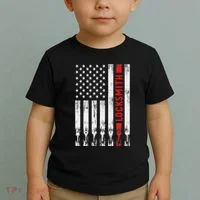 Cool Locksmith Art American Flag Lock Picker Toddler T-Shirt thumb 2
