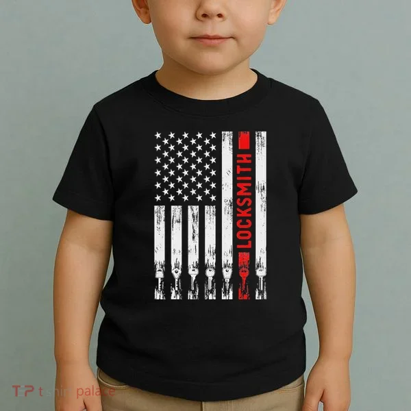 Cool Locksmith Art American Flag Lock Picker Toddler T-Shirt