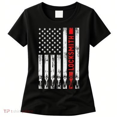 Cool Locksmith Art American Flag Lock Picker Women's T-Shirt