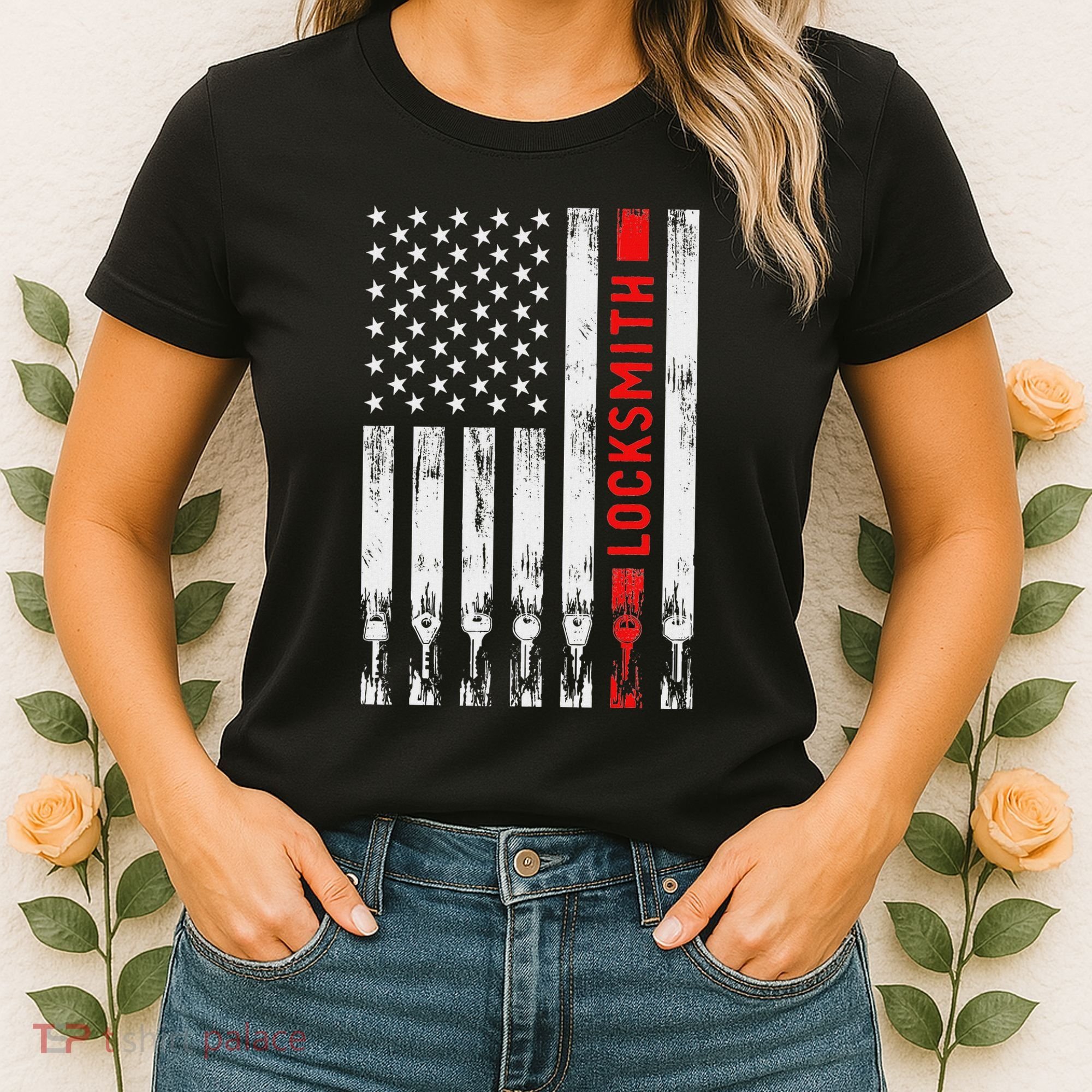 Cool Locksmith Art American Flag Lock Picker Women's T-Shirt