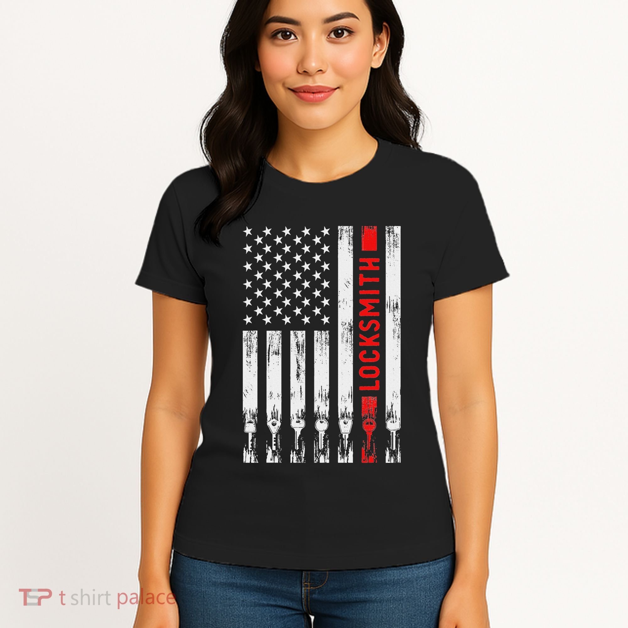 Cool Locksmith Art American Flag Lock Picker Women's T-Shirt