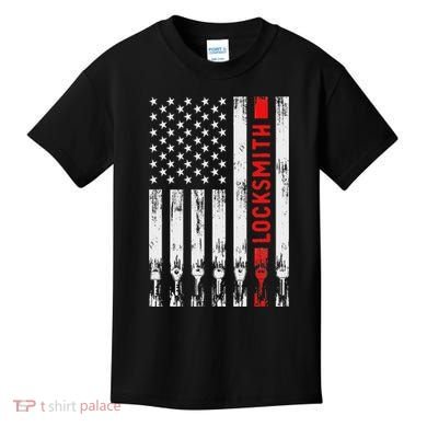 Cool Locksmith Art American Flag Lock Picker Kids T-Shirt