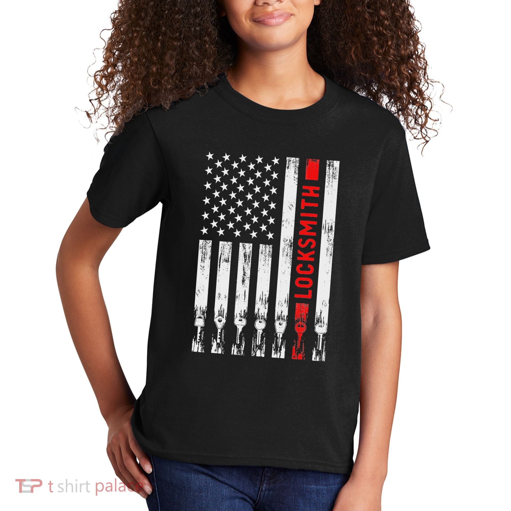 Cool Locksmith Art American Flag Lock Picker Kids T-Shirt