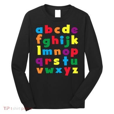 Colorful Letters Alphabet Educational Abcs Long Sleeve Shirt